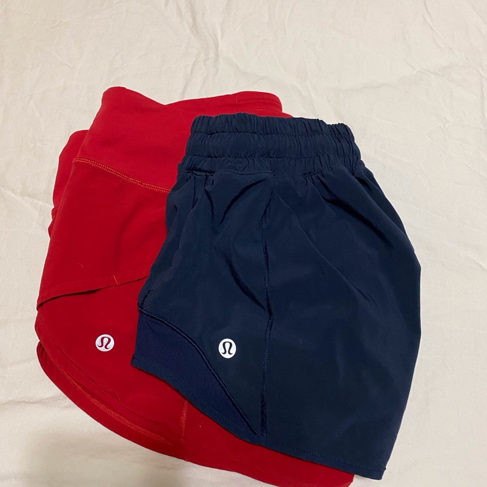 lululemon athletica Red and Navy Athletic Shorts